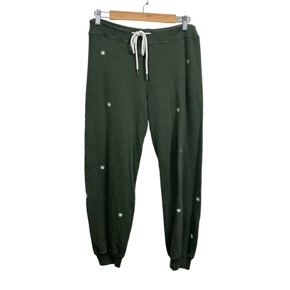 THE GREAT. Pants - the GREAT. Sweatpants Military Green White Embroidered Suns Size 1